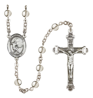 Silver Plated 6mm Saint Christopher/Soccer Rosary