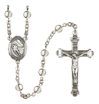 Silver-Plated 6mm Saint Sebastian / Hockey Rosary