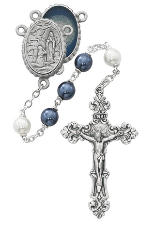 Blue And White Lourdes Rosary