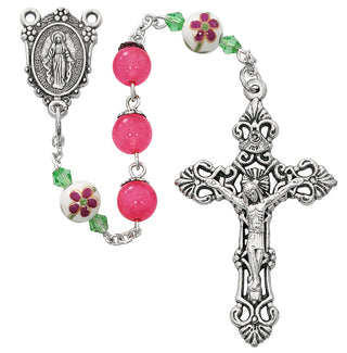  Pink Ceramic White Flower B