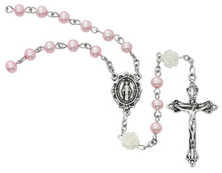 4MM Pink Pearl with Flower Of Bx
