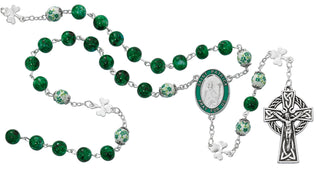 Green Saint Patrick Shamrock Rosary