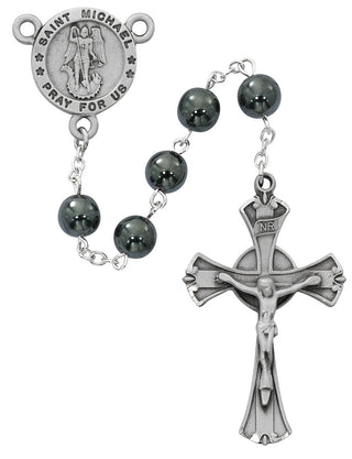 8MM Cord Saint Ben Hematite Boxed