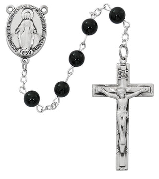 Sterling Silver Black Onyx Rosary