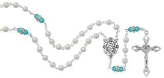 6MM Pearl & Rose Guad Rosary