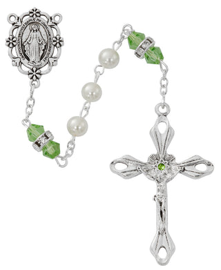 6MM Pearl & Rose Guad Rosary
