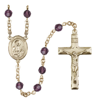14kt Gold Filled 6mm Saint Camillus of Lellis  Engraved Catholic Rosaries