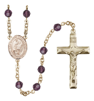 14 Karat Gold-Filled 6mm Austrian Crystal San Martin Caballero Rosary in Amethyst