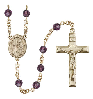 14 Karat Gold-Filled 6mm Austrian Crystal San Juan de la Cruz Rosary in Amethyst