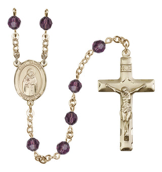 14 Karat Gold-Filled 6mm Austrian Crystal Saint Samuel Rosary in Amethyst