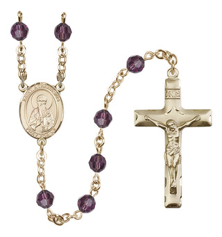14 Karat Gold-Filled 6mm Austrian Crystal Saint Athanasius Rosary in Amethyst