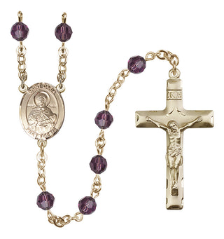 14 Karat Gold-Filled 6mm Austrian Crystal Saint Daria Rosary in Amethyst