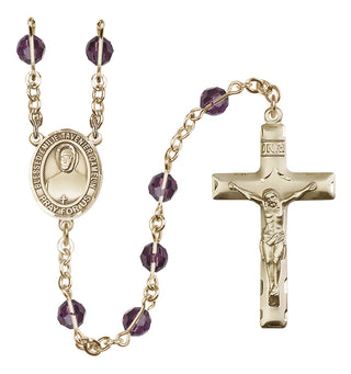 14 Karat Gold-Filled 6mm Austrian Crystal Blessed Emilie Tavernier Gamelin Rosary in Amethyst