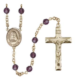 14 Karat Gold 6mm Austrian Crystal Saint Pauline Visintainer Rosary in Amethyst