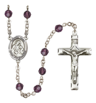 Sterling Silver 6mm Santa Ana  Engraved Catholic Rosaries