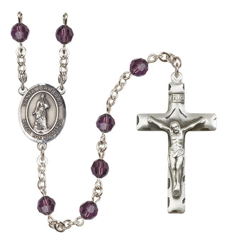 Sterling Silver 6mm Austrian Crystal Santa Barbara Rosary in Amethyst