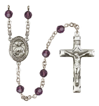 Sterling Silver 6mm Saint Catherine Laboure  Engraved Catholic Rosaries