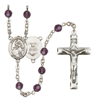 Sterling Silver 6mm Saint Joan of Arc / Navy Rosary