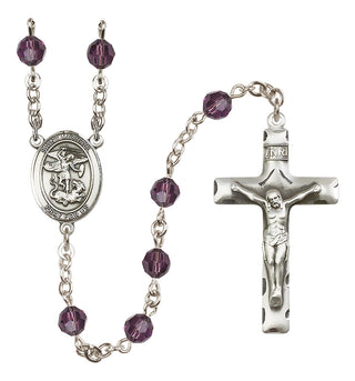 Sterling Silver 6mm Saint Michael the Archangel  Engraved Catholic Rosaries