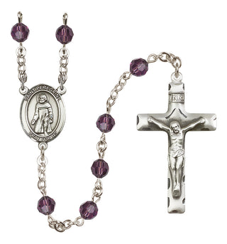 Sterling Silver 6mm Saint Peregrine Laziosi  Engraved Catholic Rosaries