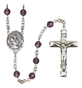 Sterling Silver 6mm Austrian Crystal San Ramon Nonato Rosary in Amethyst