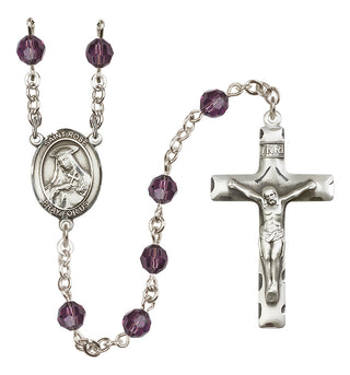 Sterling Silver 6mm Saint Rose of Lima  Engraved Catholic Rosaries