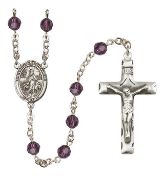 Sterling Silver 6mm Austrian Crystal Lord Is My Shepherd Rosary in Amethyst