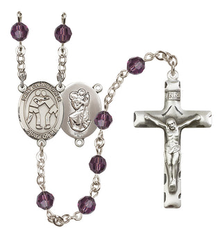 Sterling Silver 6mm Saint Christopher/Wrestling Rosary
