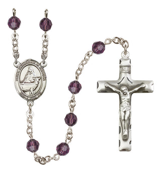Sterling Silver 6mm Saint Catherine of Sweden  Engraved Catholic Rosaries