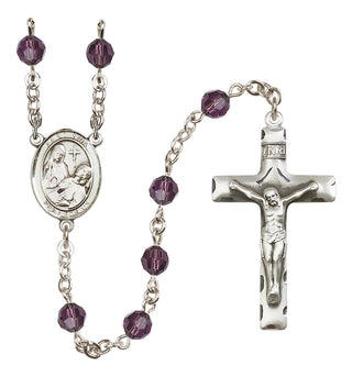 Sterling Silver 6mm Saint Fina  Engraved Catholic Rosaries