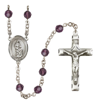 Sterling Silver 6mm Saint Anne  Engraved Catholic Rosaries