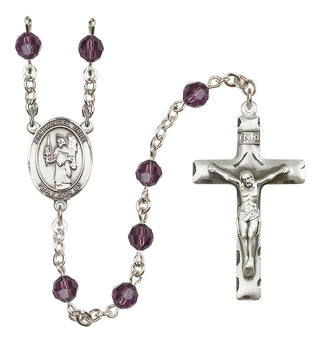 Sterling Silver 6mm Saint Uriel the Archangel  Engraved Catholic Rosaries