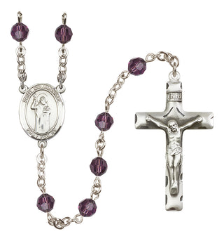 Sterling Silver 6mm Saint Columbkille  Engraved Catholic Rosaries