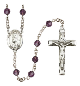 Sterling Silver 6mm Saint Daniel Comboni  Engraved Catholic Rosaries
