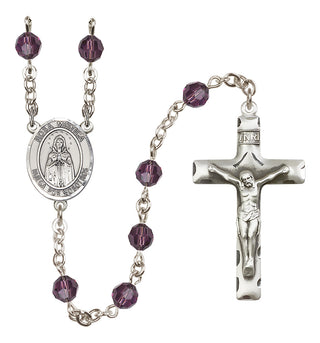 Sterling Silver 6mm Our Lady Rosa Mystica  Engraved Catholic Rosaries