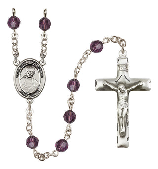 Sterling Silver 6mm Austrian Crystal Blessed John Henry Newman Rosary in Amethyst
