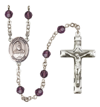 Sterling Silver 6mm Saint Fabian  Engraved Catholic Rosaries