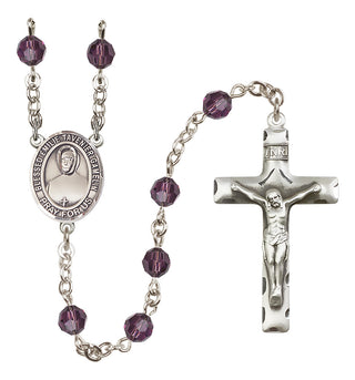 Sterling Silver 6mm Austrian Crystal Blessed Emilie Tavernier Gamelin Rosary in Amethyst