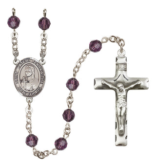 Sterling Silver 6mm Austrian Crystal Saint Kateri Tekakwitha Rosary in Amethyst