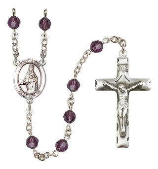 Sterling Silver 6mm Austrian Crystal Saint Emma Uffing Rosary in Amethyst