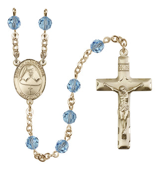 14kt Gold Filled 6mm Saint Katharine Drexel  Engraved Catholic Rosaries
