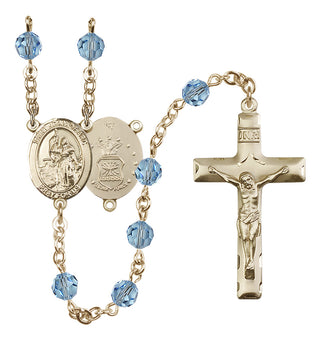 14kt Gold Filled 6mm Saint Joan of Arc / Air Force Rosary