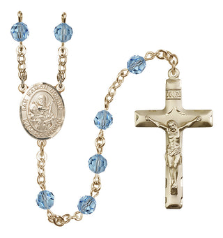14 Karat Gold-Filled 6mm Austrian Crystal San Ramon Nonato Rosary in Aqua