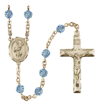 14kt Gold Filled 6mm Saint Scholastica  Engraved Catholic Rosaries