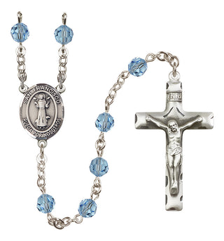 Sterling Silver 6mm San Francis  Engraved Catholic Rosaries