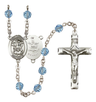 Sterling Silver 6mm Saint Michael / Army Rosary