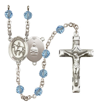Sterling Silver 6mm Saint Kateri/Equestrian Rosary
