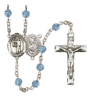 Sterling Silver 6mm Saint Christopher/Archery Rosary