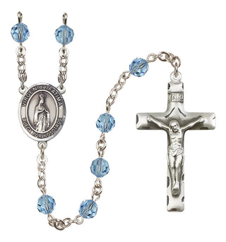 Sterling Silver 6mm Virgen de Fatima  Engraved Catholic Rosaries