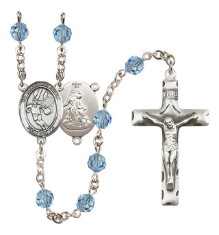 Sterling Silver 6mm Guardian Angel/Basketball Rosary